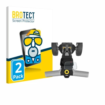 Front side of a product packaging with the brand logo BROTECT. Next to it is the device PowaKaddy CT6 2025 shown with the corr