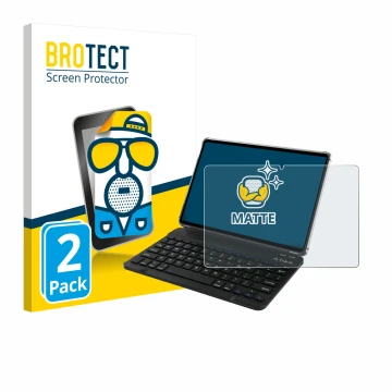 Front side of a product packaging with the brand logo BROTECT. Next to it is the device Tabwee T90 shown with the correspondin