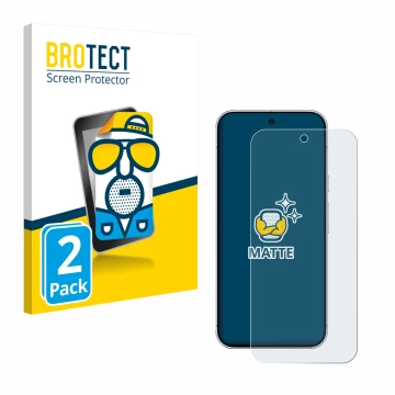 Front side of a product packaging with the brand logo BROTECT. Next to it is the device Google Pixel 10 Pro XL shown with the 