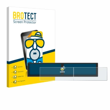 Front side of a product packaging with the brand logo BROTECT. Next to it is the device Hyundai Tucson Hybrid 2025 shown with 