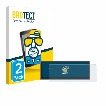 Front side of a product packaging with the brand logo BROTECT. Next to it is the device Carpuride Carplay W125A 11.26