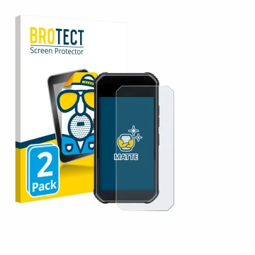 Front side of a product packaging with the brand logo BROTECT. Next to it is the device SkyCaddie Pro 5X shown with the corres