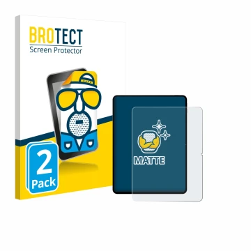 Front side of a product packaging with the brand logo BROTECT. Next to it is the device Teclast Artpad Pro shown with the corr