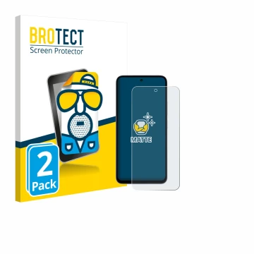Front side of a product packaging with the brand logo BROTECT. Next to it is the device Xiaomi Redmi 15 4G shown with the corr