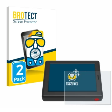 Front side of a product packaging with the brand logo BROTECT. Next to it is the device XC Tracer Maxx III shown with the corr