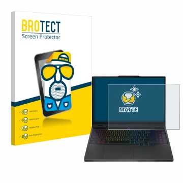 Front side of a product packaging with the brand logo BROTECT. Next to it is the device Lenovo Legion 5i Gen 10 15