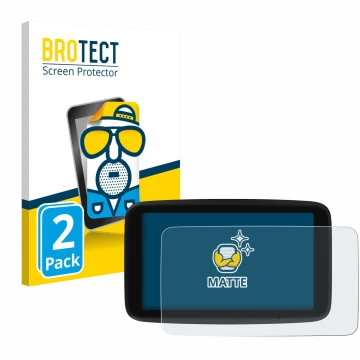 Front side of a product packaging with the brand logo BROTECT. Next to it is the device TomTom GO Classic 6