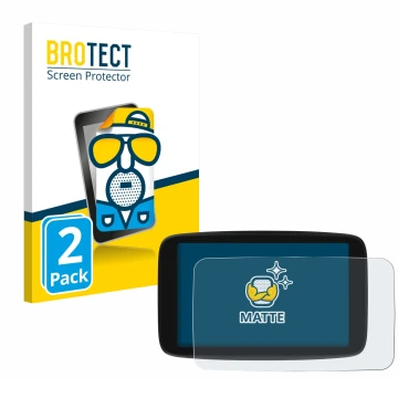Front side of a product packaging with the brand logo BROTECT. Next to it is the device TomTom Go Navigator 7 (2nd generation)