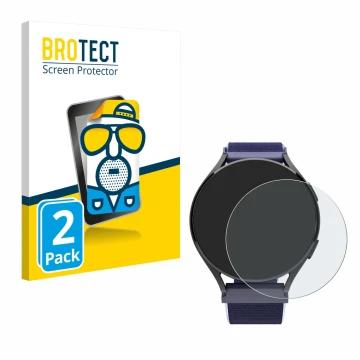 Front side of a product packaging with the brand logo BROTECT. Next to it is the device Patronus Notfalluhr (41.5 mm) shown wi