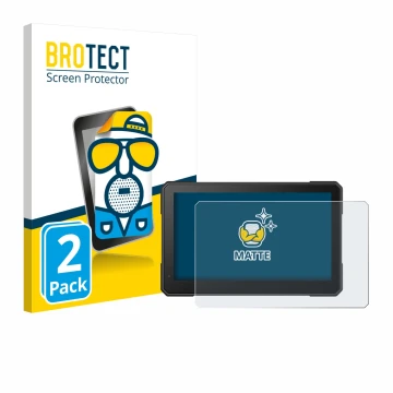 Front side of a product packaging with the brand logo BROTECT. Next to it is the device Interphone Sync 70 Essential shown wit