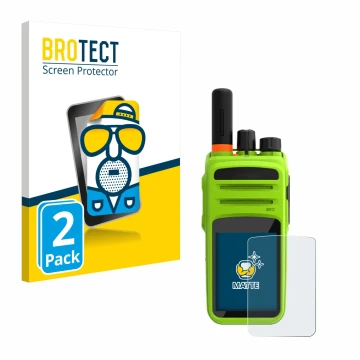 Front side of a product packaging with the brand logo BROTECT. Next to it is the device Talkpod N58 Plus shown with the corres