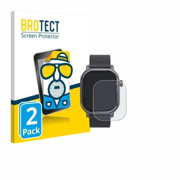 Front side of a product packaging with the brand logo BROTECT. Next to it is the device Kospet Pulse shown with the correspond