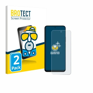 Front side of a product packaging with the brand logo BROTECT. Next to it is the device Honor 400 Smart shown with the corresp