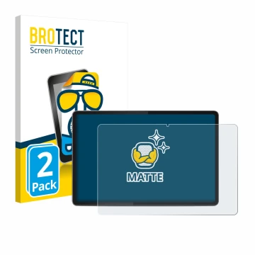 Front side of a product packaging with the brand logo BROTECT. Next to it is the device Lenovo Yoga Tab 11.1