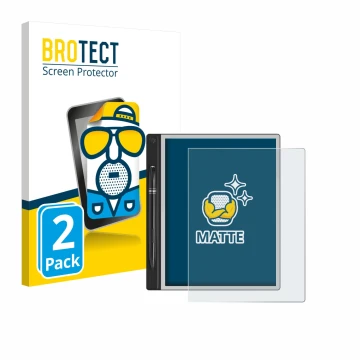 Front side of a product packaging with the brand logo BROTECT. Next to it is the device Montblanc Digital Paper shown with the