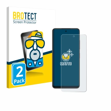 Front side of a product packaging with the brand logo BROTECT. Next to it is the device Nubia Focus shown with the correspondi