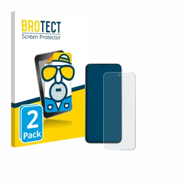 Front side of a product packaging with the brand logo BROTECT. Next to it is the device Xiaomi 15T shown with the correspondin