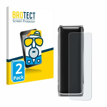 Front side of a product packaging with the brand logo BROTECT. Next to it is the device EcoFlow Rapid Pro X shown with the cor