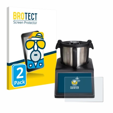 Front side of a product packaging with the brand logo BROTECT. Next to it is the device Ufesa TotalChef RK10 shown with the co