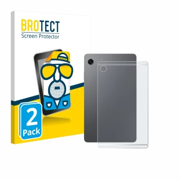 Front side of a product packaging with the brand logo BROTECT. Next to it is the device Samsung Galaxy Tab A11 8.7