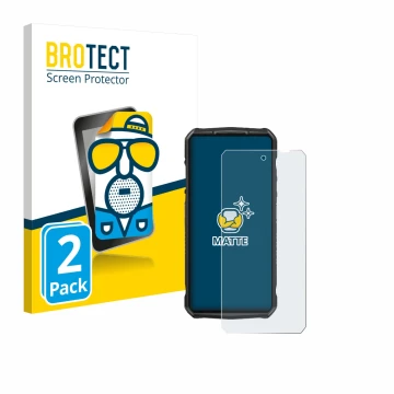 Front side of a product packaging with the brand logo BROTECT. Next to it is the device Ulefone 29 pro shown with the correspo
