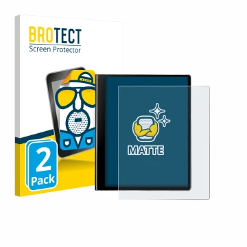 Front side of a product packaging with the brand logo BROTECT. Next to it is the device eazeye Paper 2.0 shown with the corres