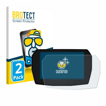 Front side of a product packaging with the brand logo BROTECT. Next to it is the device Ducati Panigale V2 2025 shown with the