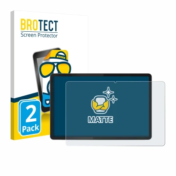 Front side of a product packaging with the brand logo BROTECT. Next to it is the device Lenovo Tab K11 (2nd Gen.) shown with t