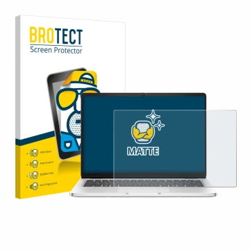 Front side of a product packaging with the brand logo BROTECT. Next to it is the device Dell Pro 14 Premium PA14250 Non-Touch 