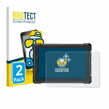 Front side of a product packaging with the brand logo BROTECT. Next to it is the device Higole F7G Rugged Tablet 10.1