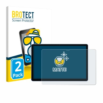 Front side of a product packaging with the brand logo BROTECT. Next to it is the device Itel VistaTab 30 shown with the corres