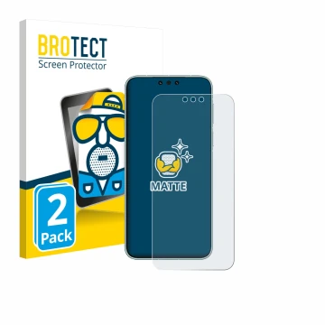 Front side of a product packaging with the brand logo BROTECT. Next to it is the device Huawei Mate 80 Pro Max shown with the 