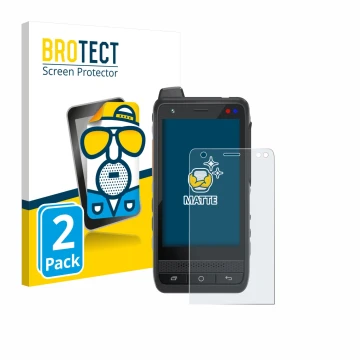 Front side of a product packaging with the brand logo BROTECT. Next to it is the device Uniwa F400 shown with the correspondin