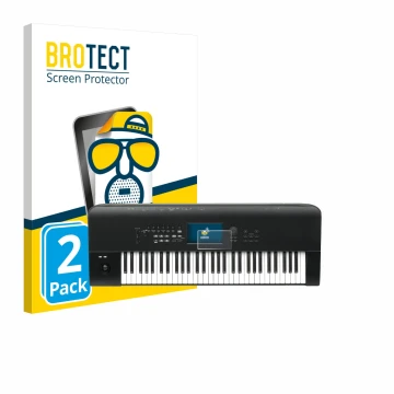 Front side of a product packaging with the brand logo BROTECT. Next to it is the device KORG Nautilus 61 shown with the corres