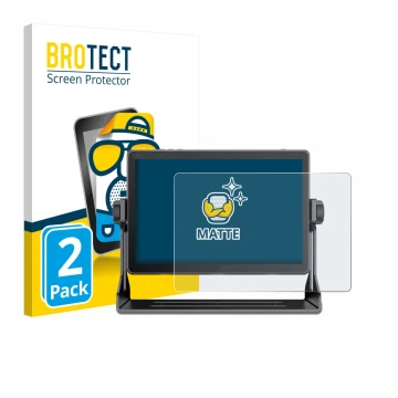 Front side of a product packaging with the brand logo BROTECT. Next to it is the device Feelworld LUT 11H 10.1