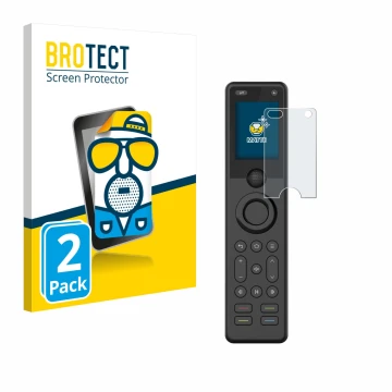Front side of a product packaging with the brand logo BROTECT. Next to it is the device Sofabaton X1S shown with the correspon