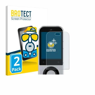 Front side of a product packaging with the brand logo BROTECT. Next to it is the device Sofabaton X2 shown with the correspond