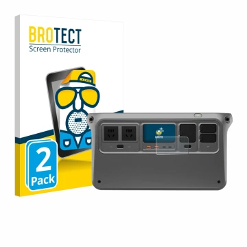 Front side of a product packaging with the brand logo BROTECT. Next to it is the device DJI Power 1000 shown with the correspo