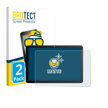 Front side of a product packaging with the brand logo BROTECT. Next to it is the device Rebecco Z50 10.1