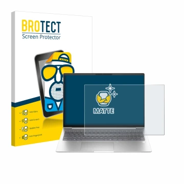 Front side of a product packaging with the brand logo BROTECT. Next to it is the device HP EliteBook 6 G1ah 16