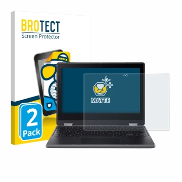 Front side of a product packaging with the brand logo BROTECT. Next to it is the device Acer Chromebook Spin 511 R757TN shown 
