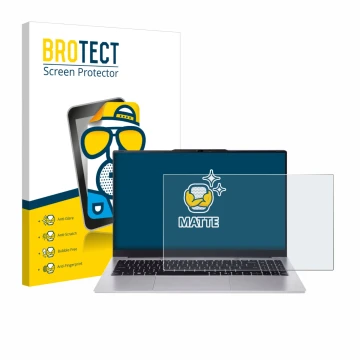 Front side of a product packaging with the brand logo BROTECT. Next to it is the device Acer Aspire Lite 15 AL15-45 shown with