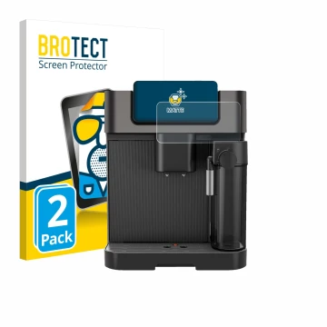 Front side of a product packaging with the brand logo BROTECT. Next to it is the device Grundig KVA 7230 shown with the corres