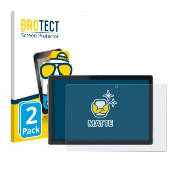 Front side of a product packaging with the brand logo BROTECT. Next to it is the device Lisciani Mio Tab 10