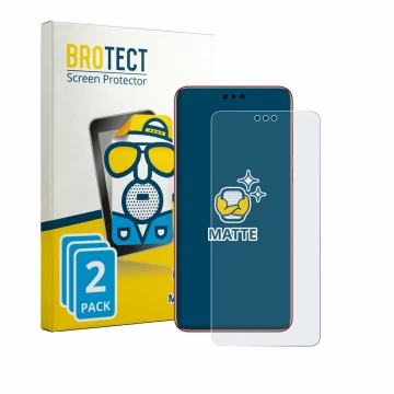 Front side of a product packaging with the brand logo BROTECT. Next to it is the device Huawei Mate 60 RS Ultimate shown with 