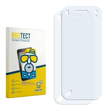 Front side of a product packaging with the brand logo BROTECT. Next to it is the corresponding screen protector.