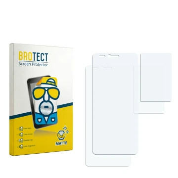 Front side of a product packaging with the brand logo BROTECT. Next to it is the corresponding screen protector.