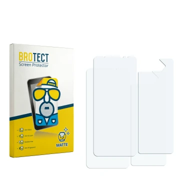 Front side of a product packaging with the brand logo BROTECT. Next to it is the corresponding screen protector.