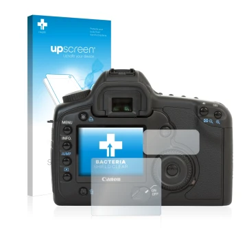 Front side of a product packaging with the brand logo upscreen. Next to it is the device Canon EOS 5D shown with the correspon