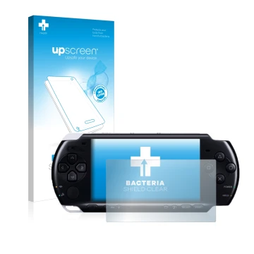 Front side of a product packaging with the brand logo upscreen. Next to it is the device Sony PSP 3004 shown with the correspo